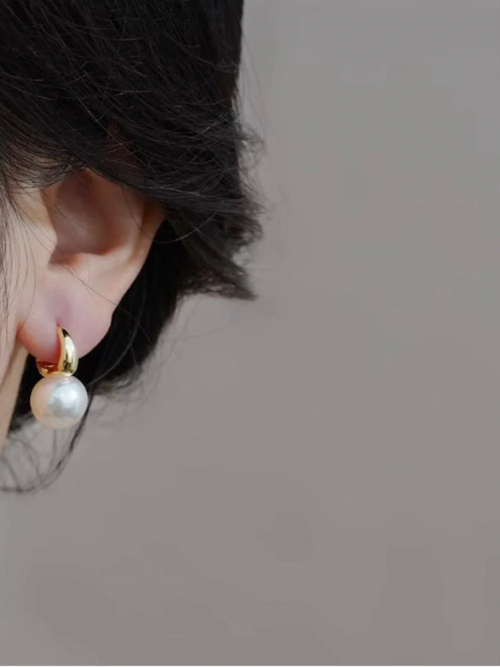 ***Classic Gold Hoop Pearl Drop Earrings - Elegant White Pearl Jewelry